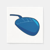 Blue Computer Mouse Technology Paper Napkins Serviette (Vorderseite)