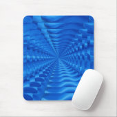 Blue Concentric Square Mousepad (Mit Mouse)