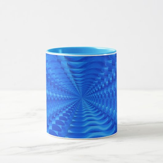 Blue Concentric Squares Tasse (Zentrum)