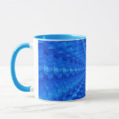 Blue Concentric Squares Tasse (Links)