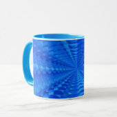 Blue Concentric Squares Tasse (Vorderseite Links)