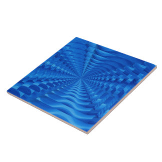 Blue Concentric Squares Tile Fliese