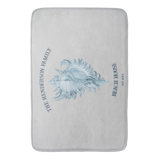 Blue Conch Muschel Badematte (Vorderseite Vertikal)