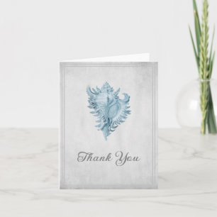 Blue Conch Muschel Danke Card
