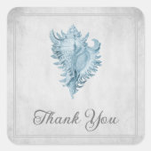 Blue Conch Muschel Danke Stickers (Vorderseite)