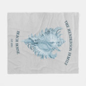 Blue Conch Muschel Fleecedecke (Vorderseite (Horizontal))