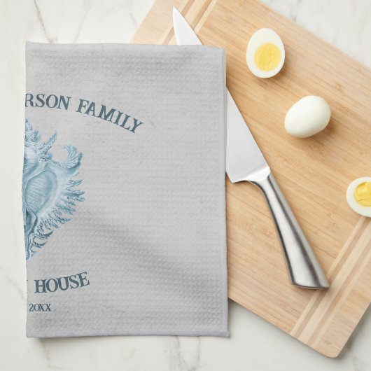 Blue Conch Muschel Geschirrtuch (Viertel Falte)