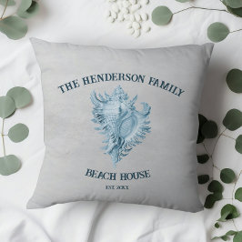 Blue Conch Muschel Kissen