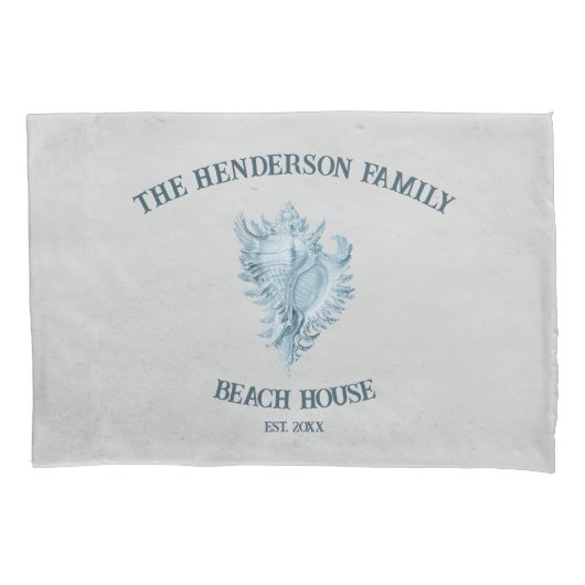 Blue Conch Muschel Kissenbezug (Vorderseite)