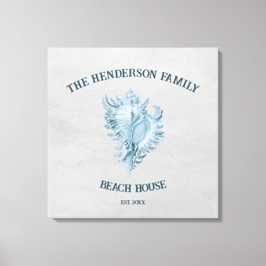 Blue Conch Muschel Leinwanddruck (Vorderseite)