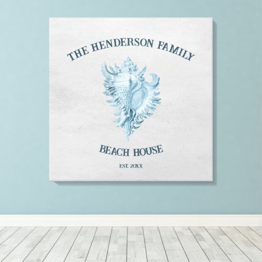 Blue Conch Muschel Leinwanddruck (Insitu (Holzboden))