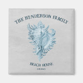 Blue Conch Muschel Magnet (Vorne)