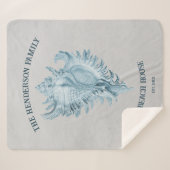 Blue Conch Muschel Sherpadecke (Vorderseite (Horizontal))