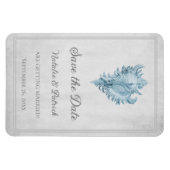 Blue Conch-Muschel Speichern des Datumsfelds Magnet (Horizontal)