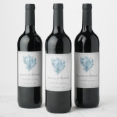 Blue Conch Muschel Wedding Wine Label Weinetikett (Flaschen)