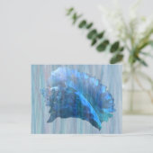 Blue Conch Seashell Art Postkarte (Stehend Vorderseite)