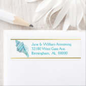 Blue Conch Seashell Wedding Address Labels (Insitu)