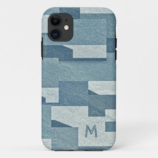 "Blue Concrete"-Gehäuse in Monogramm Case-Mate iPhone Hülle (Rückseite)