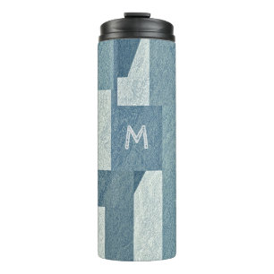 "Blue Concrete"-kundenspezifische Monogramm-Wäsche Thermosbecher