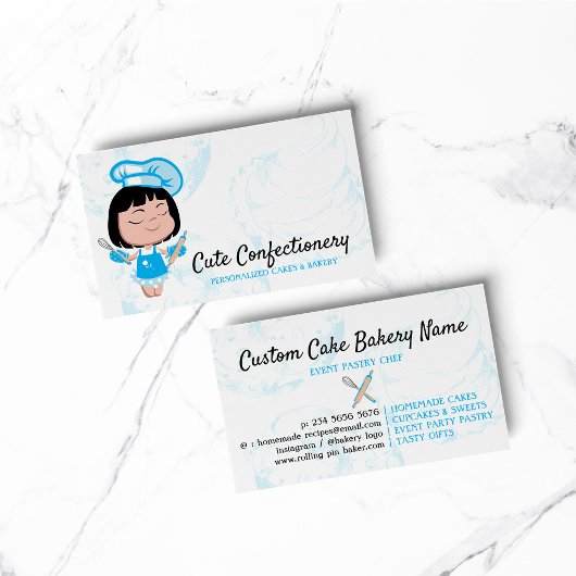 Blue Confectionery Baker Visitenkarte