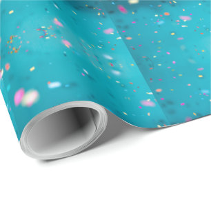 Blue Confetta Geschenkpapier
