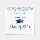 Blue Confetti 2025 Abschluss - Glückwünsche Serviette (Vorderseite)