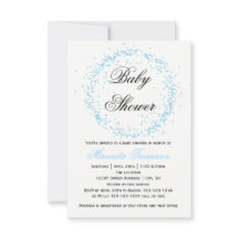 Blue Confetti - 3x5 Baby Dusche Einladung