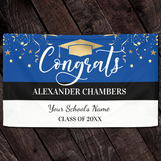 Blue Confetti Abschluss Banner