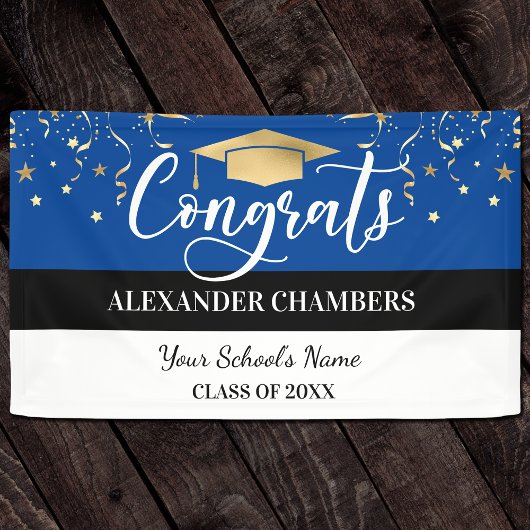 Blue Confetti Abschluss Banner