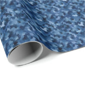 Blue Confetti Abstrakt Geschenkpapier (Rolleneckpunkt)