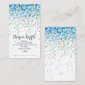 Blue Confetti Baby Showdusche Windeln Raffle Ticke Begleitkarte (Vorne/Hinten)