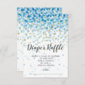 Blue Confetti Baby Showdusche Windeln Raffle Ticke Einladung (Vorne/Hinten)