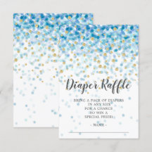 Blue Confetti Baby Showdusche Windeln Raffle Ticke