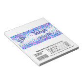 Blue Confetti Candy Bar Wrapper Gastgeschenk Notizblock (angewinkelt)