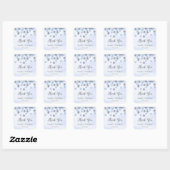 Blue Confetti Danke Stickers (Blatt)