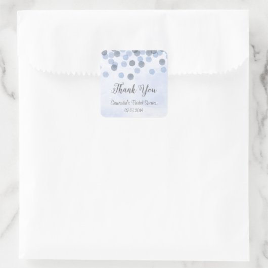 Blue Confetti Danke Stickers (Tasche)