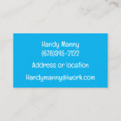 Blue Confetti Glitzer CUSTOM Business Card Visitenkarte (Rückseite)