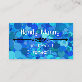Blue Confetti Glitzer CUSTOM Business Card Visitenkarte