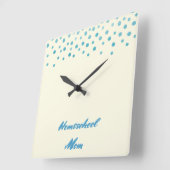 Blue Confetti Homeschool Mama Quadratische Wanduhr (Winkel)