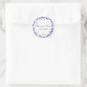 Blue Confetti Name & Datum - Square Sticker (Tasche)