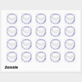 Blue Confetti Name & Datum - Square Sticker (Blatt)