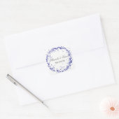 Blue Confetti Name & Datum - Square Sticker (Umschlag)