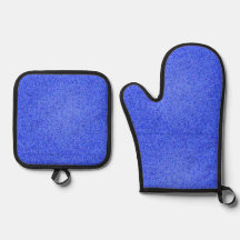 Blue Confetti Oven Mitt and Pot Holder Set