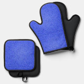 Blue Confetti Oven Mitt and Pot Holder Set (Vorderseite/Rückseite)