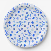Blue Confetti Pappteller (Vorderseite)