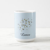 Blue Confetti Punkte mit Namen Kaffeetasse (Mittel)