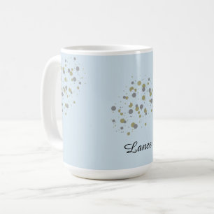 Blue Confetti Punkte mit Namen Kaffeetasse