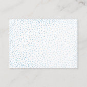 Blue Confetti, Script auf White Diaper Raffle Card Begleitkarte (Rückseite)