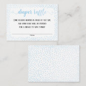 Blue Confetti, Script auf White Diaper Raffle Card Begleitkarte (Vorne/Hinten)