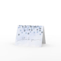 Blue Confetti Watercolor Danke-Card